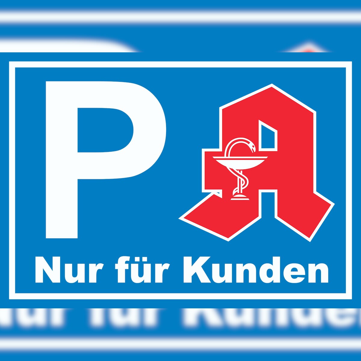 Apotheken Parkplatz Schild nur für Kunden A6 Rückseite selbstklebend Image