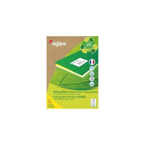 agipa Recycling Vielzweck-Etiketten, 99,1 x 38,1 mm, weiß