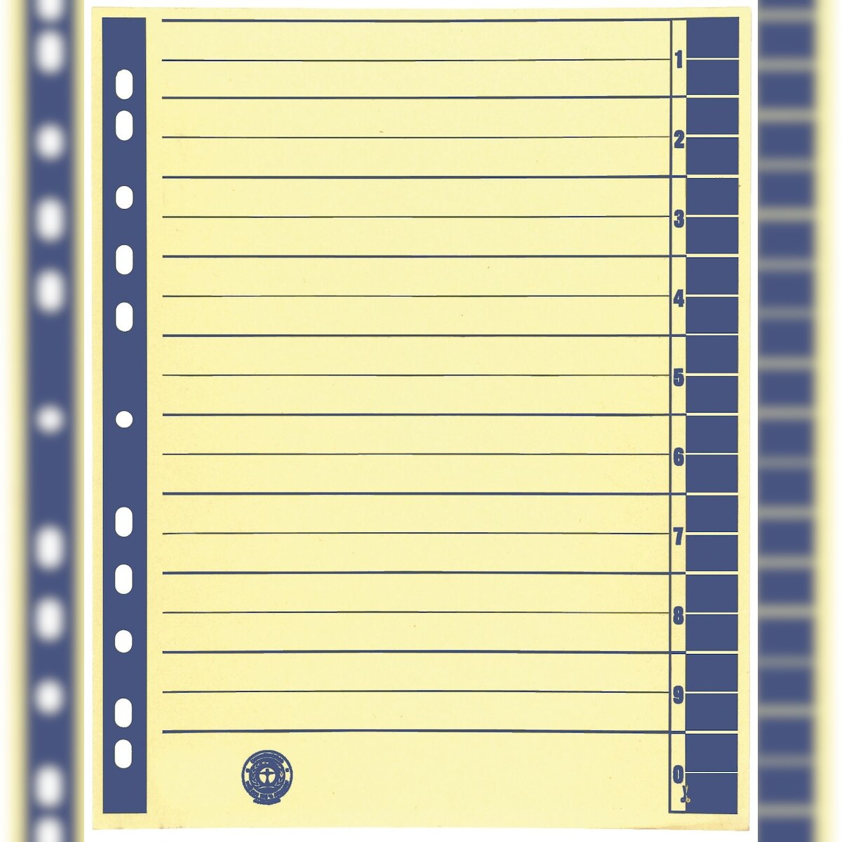 9541104100 Trennblätter - A4 Überbreite, blau, farbiger Rahmendruck, 100 Stück Image