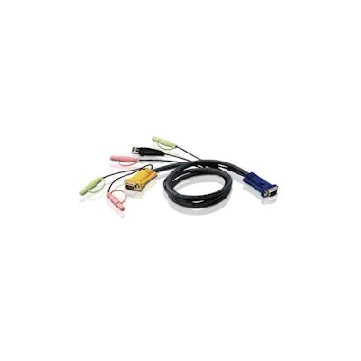 ATEN 2L-5302U KVM Kabel VGA, USB und Audio, schwarz, 1,8 m