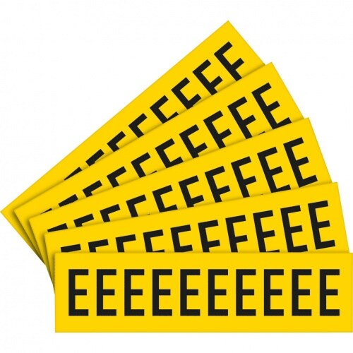 Aufkleber I Selbstklebende Buchstaben E, gelb/schwarz, Folie, Schrifthöhe 25mm, 5Bogen/VE, 10/BOG Image