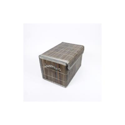 Bambus Kiste Regalkorb Box Schachtel Kästchen dunkelbraun H 22 x B 26 x L 36 cm Image