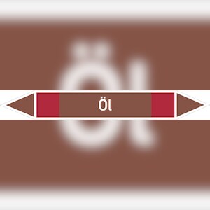 Rohrleitungskennzeichen Öl - 187x26 mm Folie selbstklebend Image