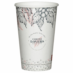 VEPATIM 50x Kaffeebecher CoffeeToGo Pappbecher COFFEE LOVERS 400ml 510ml O 90mm