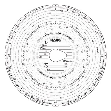 HAUG Tachoscheibe 125km/h Kombi 125 100 100 St./Pack. Image