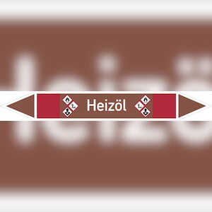 Rohrleitungskennzeichen Heizöl - 100x15 mm Folie selbstklebend Image