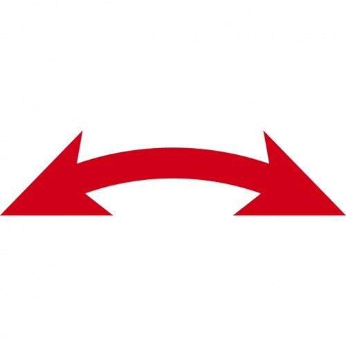 Aufkleber I Drehrichtungspfeil, RoHS konform, beidseitig, rot, Folie, selbstklebend, 45x11mm, 10/Bogen Image