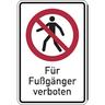 Verbotsschild, Kombischild, Für Fußgänger verboten, Aluverbund, ISO 7010 - 200 x 300 x 2 mm Aluverbund