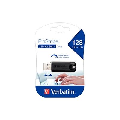 Verbatim Speicherstick USB 3.0, 128 GB, PinStripe, mit Schiebefunktion