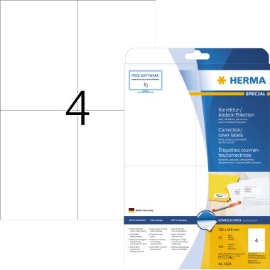 HERMA Etikett 4229 105x148mm A4 weiß 100 St./Pack. Image