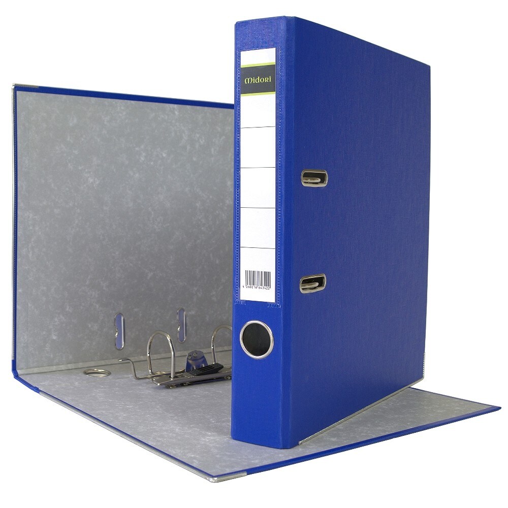 Midori 5 x Akten-Ordner PP A4 50 mm Blau Kunststoff Archiv Büroordner Ringordner Image