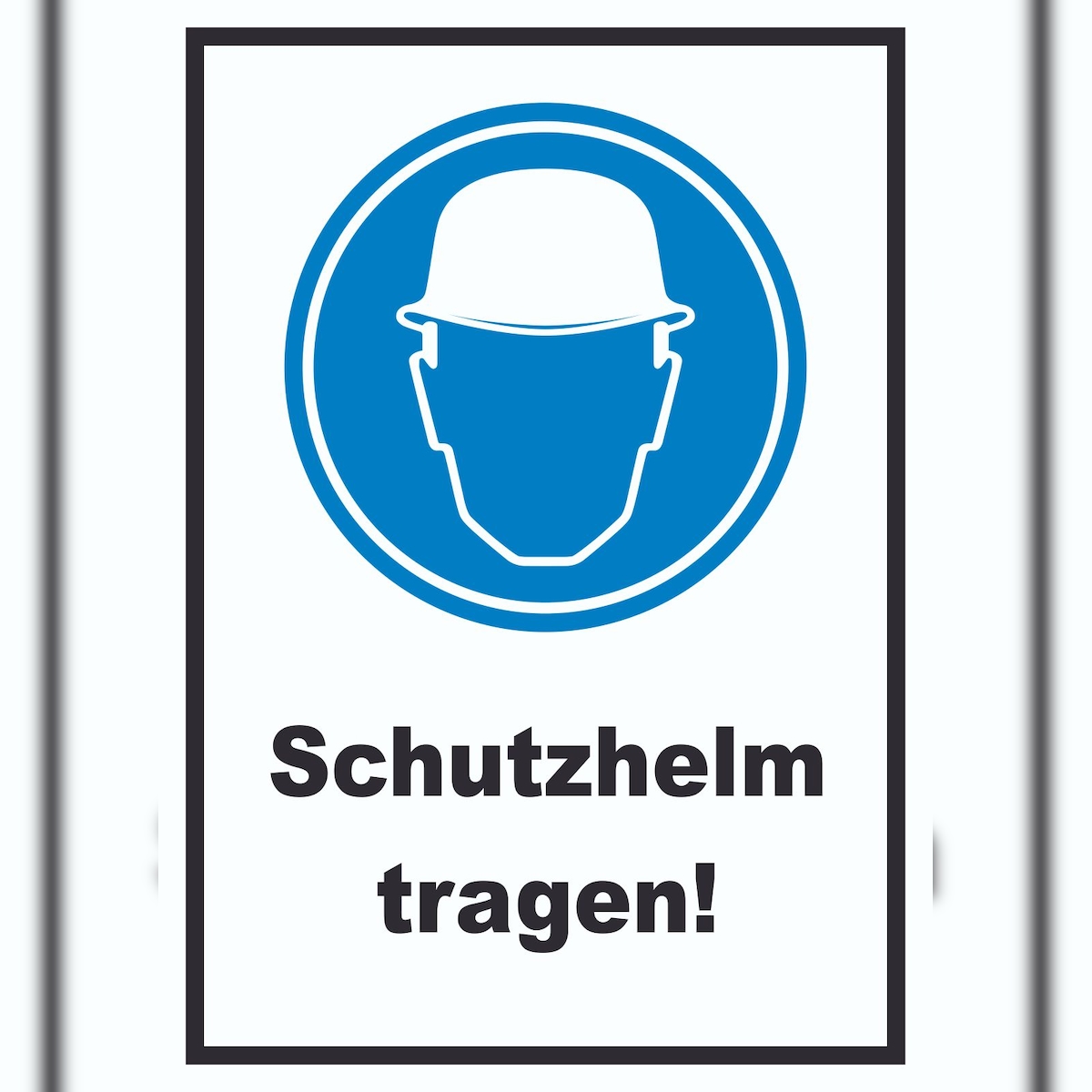 HB-Druck Schutzhelm tragen Schild A6 Rückseite selbstklebend Image