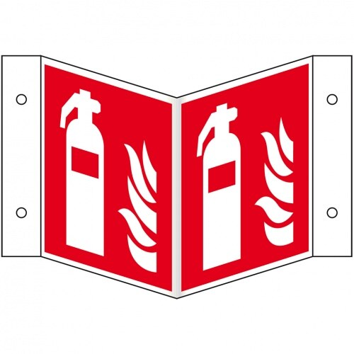Schild I Brandschutz-Nasenschild Feuerlöscher, Kunststoff, 200x200mm, ASR A1.3, DIN EN ISO 7010 F001 Image
