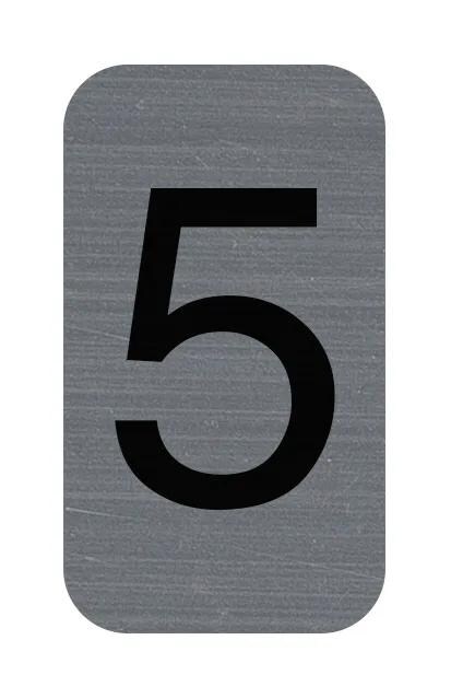 Exacompta 67185E 1x Hinweisschild selbstklebend, Aluminiumoptik, Zahl 5 2,5x4,4 cm - Grau Image