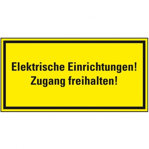 Aufkleber I Hinweisschild Elektrische Einrichtungen!-Zugang..., Folie, selbstklebend, 200x100mm, ASR A1.3 Image