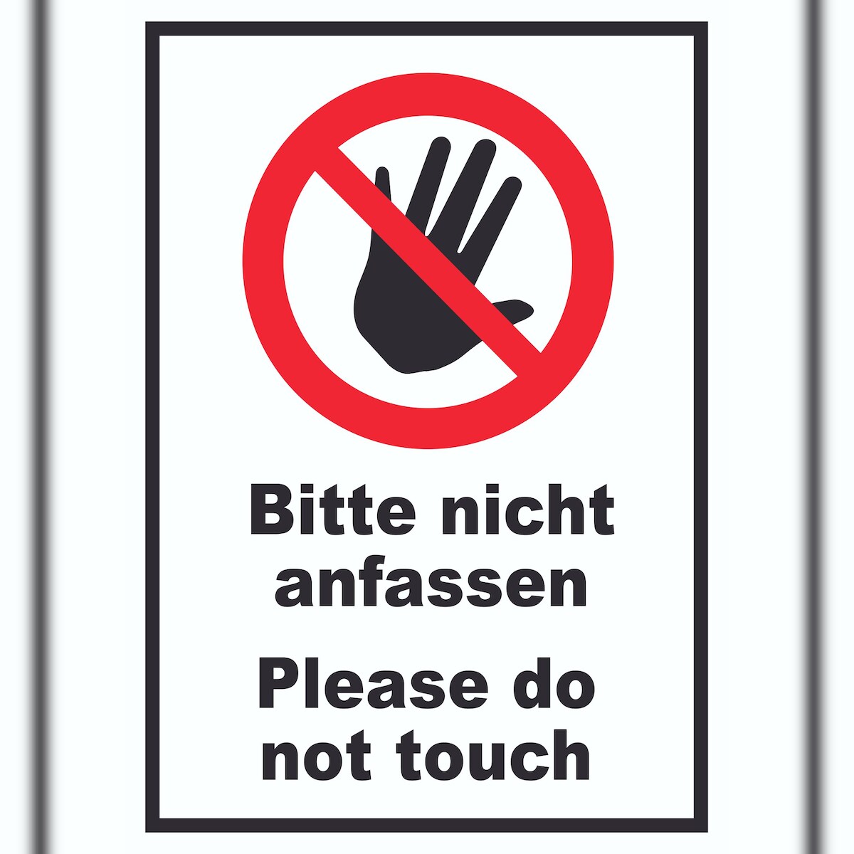 Bitte nicht anfassen Schild Do not touch A6 (105x148mm) Image