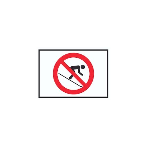 Ski fahren verboten! Symbol Schild A3 Rückseite selbstklebend