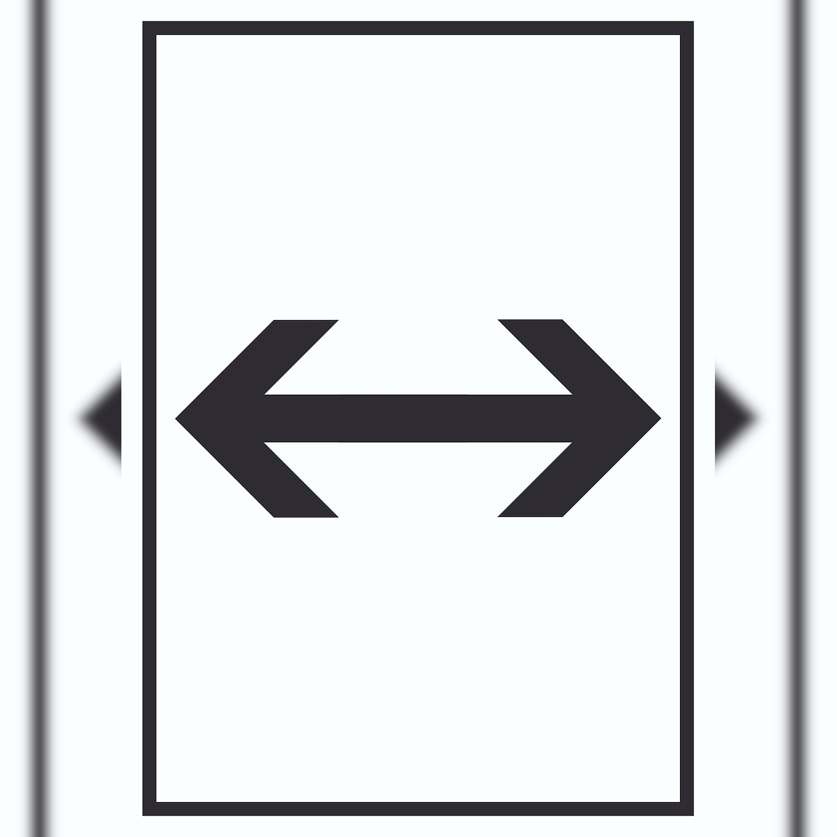 Richtungspfeil rechts links Schild hochkant schwarz weiss Pfeil A4 Rückseite selbstklebend Image