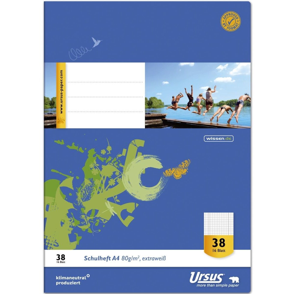 Heft LIN38 A4 16 Blatt 80g/qm 5mm kariert perforiert gelocht Image