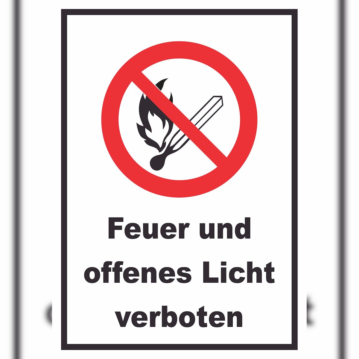 Feuer und offenes Licht verboten Schild A3 (297x420mm) Image