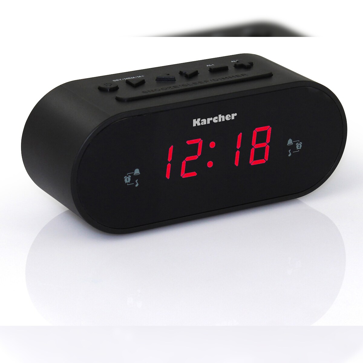 Kärcher Karcher UR 1030 Uhrenradio (PLL-Radio, dimmbares Display, Dual-Alarm) schwarz Image