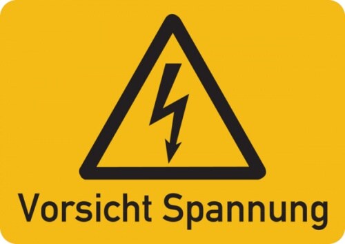 Warnschild, Vorsicht Spannung, Folie selbstklebend - 148x105 mm Folie selbstklebend Image
