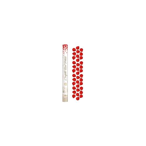 Konfettikanone rote Rosenblätter 60 cm