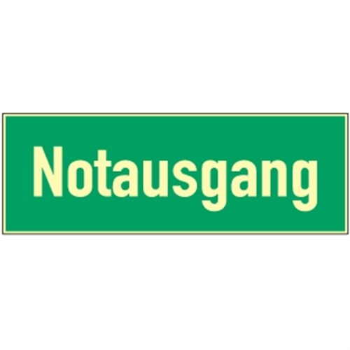 Notausgang, Textschild, Kunststoff, langnachleuchtend, 160-mcd, 297x105 mm Image