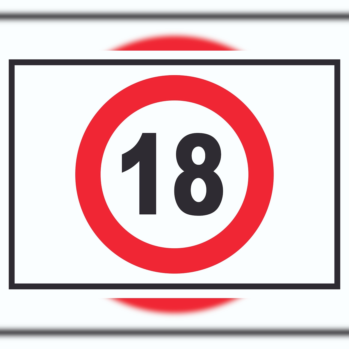 Zutritt ab 18 Jahre Symbol Schild A5 Rückseite selbstklebend Image
