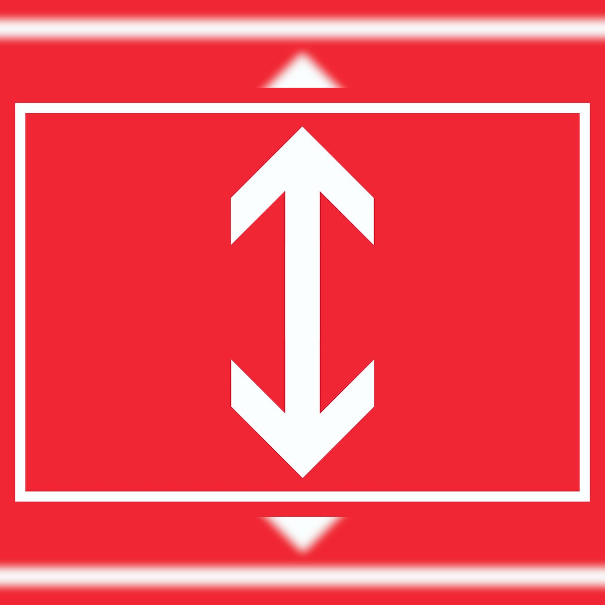 Richtungspfeil hoch runter Schild waagerecht weiss rot Pfeil A3 Rückseite selbstklebend Image