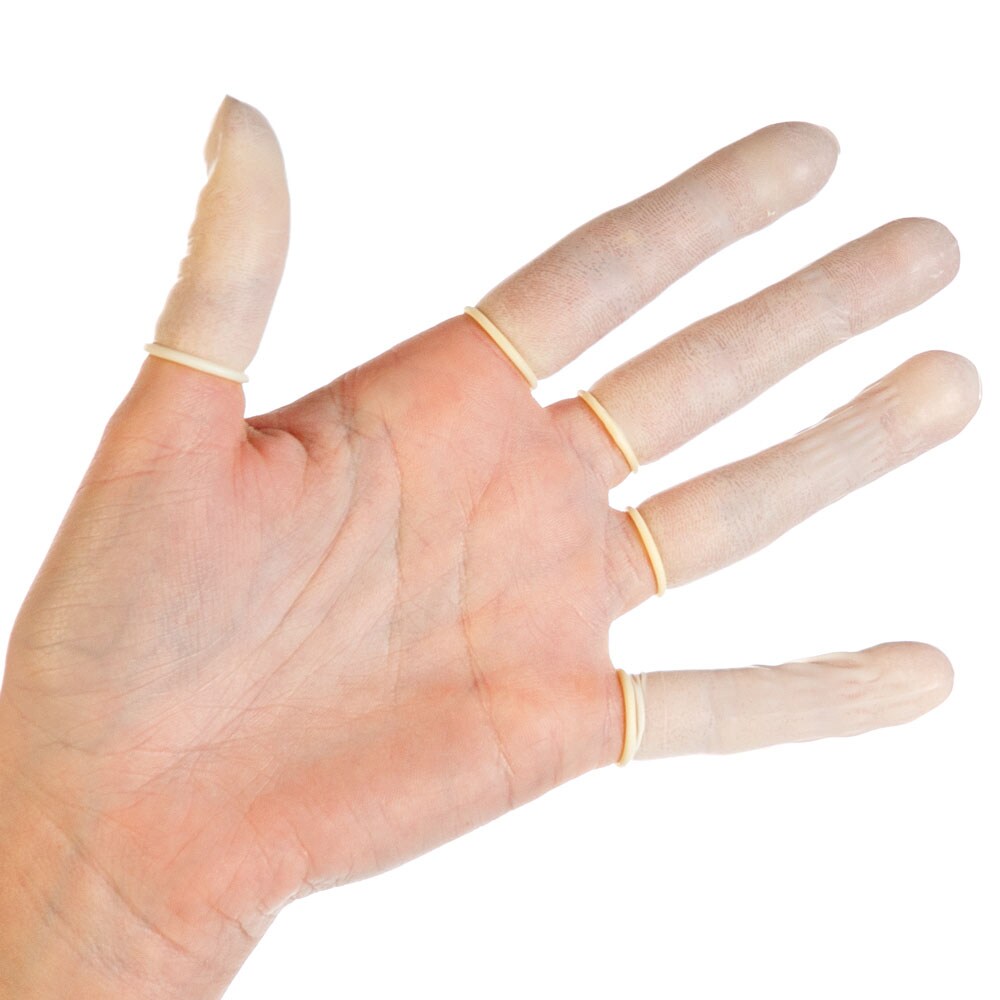 FRANZ MENSCH Latex Fingerlinge puderfrei Weiss Gr. XL 100 Stück Latexfingerlinge Image