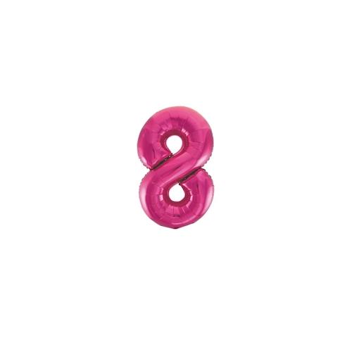 Folienballon Zahl 8 pink