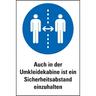 Schild I Gebots-Kombischild Sicherheitsabstand in Umkleidekabine..., Kunststoff, 200x300mm