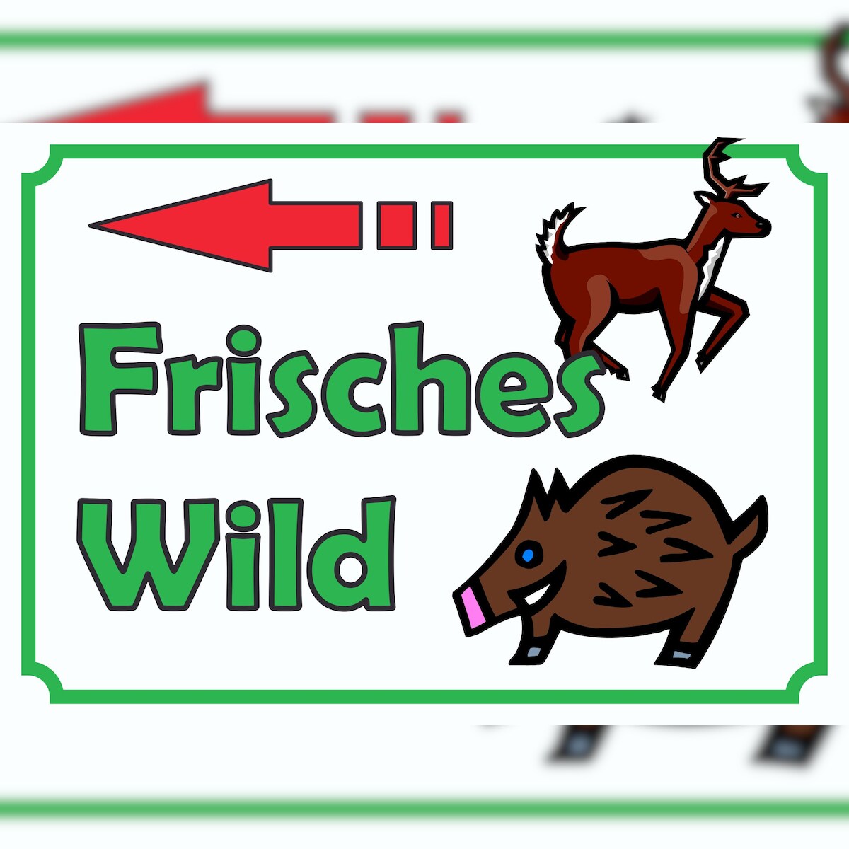 Verkaufsschild Schild Frisches Wild links A6 (105x148mm) Image