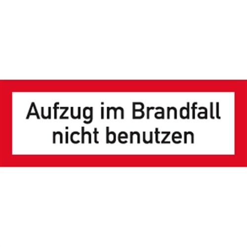 Schild Aufzug im Brandfall nicht benutzen DIN 4066, Kunststoff, 210x74 mm Image