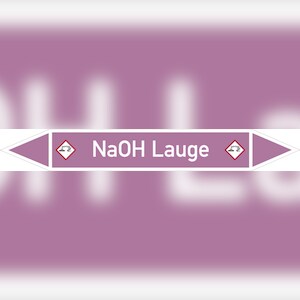 Rohrleitungskennzeichen NaOH Lauge - 100x15 mm Folie selbstklebend Image