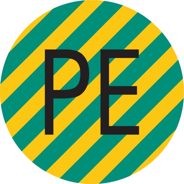 Leiterkennzeichnung, Schutzleiter (PE) - 1 Bund = 100 Stk - 13 mm Folie selbstklebend Image