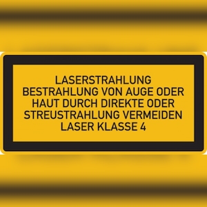 König Werbeanlagen Hinweisschild, Laserstrahlung Klasse 4, sichtbare Strahlung - 52x26 mm Folie selbstklebend Image