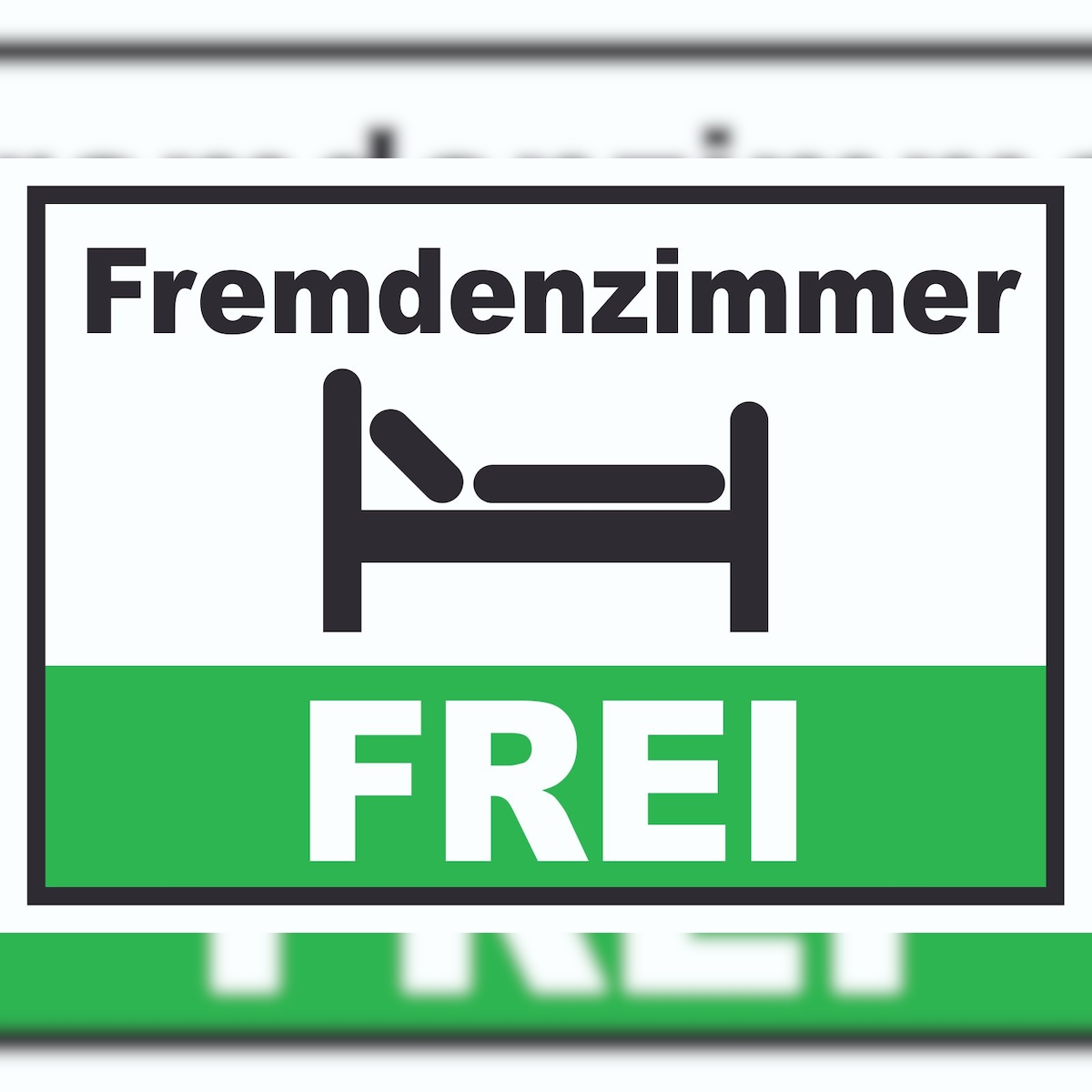 Fremdenzimmer FREI Schild Zimmer Frei Hotel Pension Motel A3 Rückseite selbstklebend Image