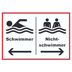 Schwimmer Nichtschwimmer Schild A5 (148x210mm)