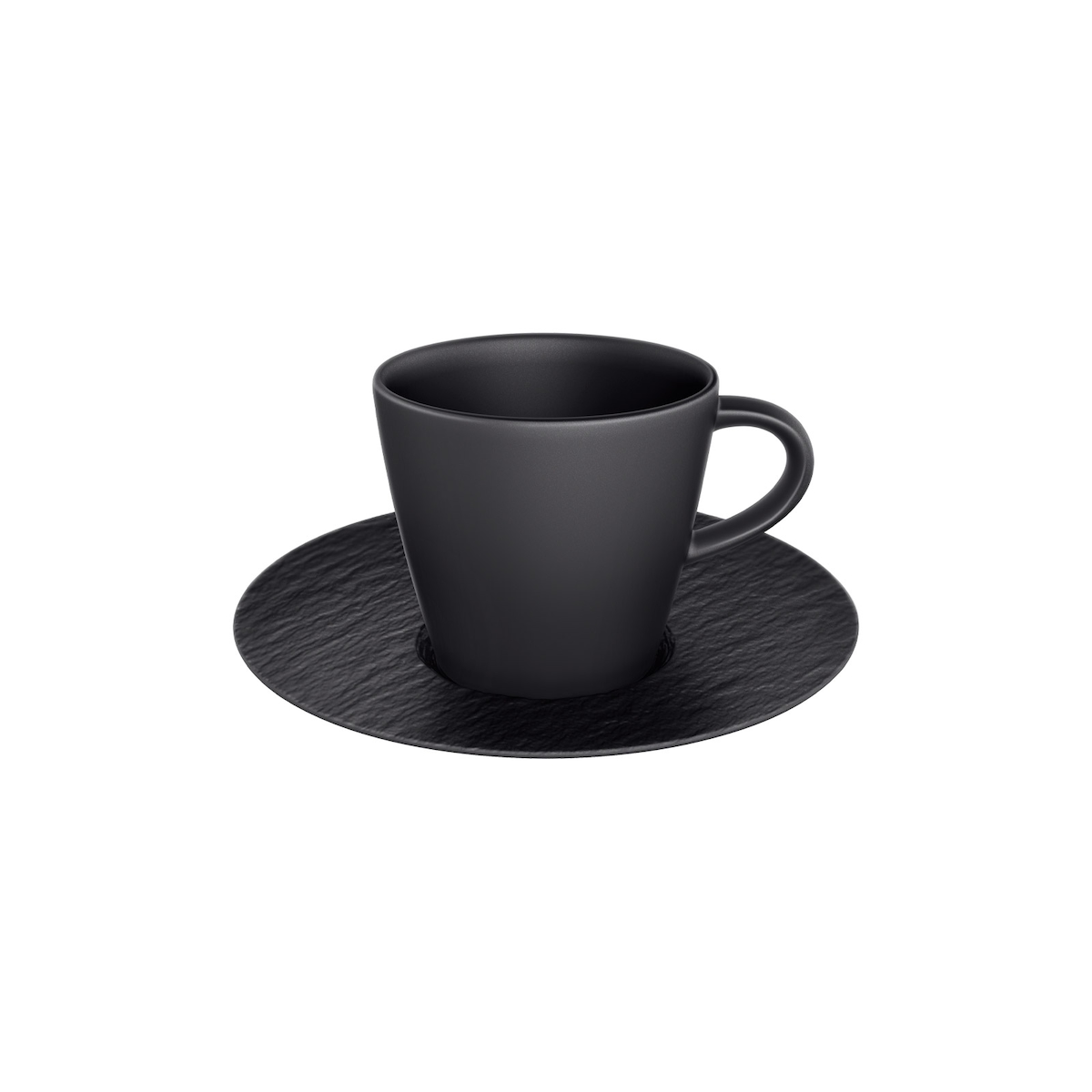Villeroy & Boch Manufacture Rock Espressotasse mit Untertasse schwarz Image