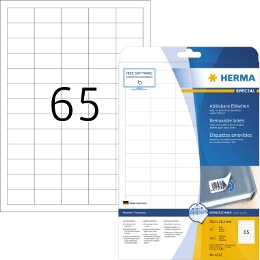 HERMA Etikett Movables 4212 38,1x21,2mm weiß 1.625 St./Pack. Image