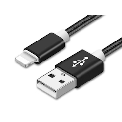 Reekin Ladekabel für Iphone (USB-Lightning) - 1,0 Meter (Schwarz-Nylon) Image