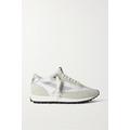 Golden Goose - Running Marathon Distressed Leather-trimmed Shell And Suede Sneakers - White