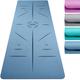 Premium Yoga Mat Alignment Lines 183cm x 65cm x 6mm Non Slip TPE Foam Exercise & Fitness