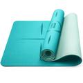 Premium Yoga Mat Alignment Lines 183cm x 65cm x 6mm Non Slip TPE Foam Exercise & Fitness