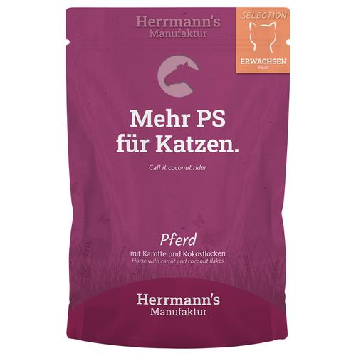 40x 100g Herrmann's Selection Pferd mit Karotte und Kokosflocken Katzenfutter nass