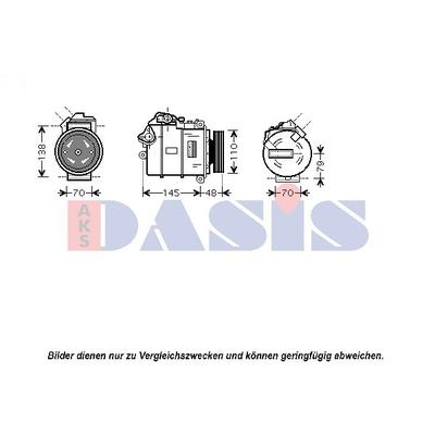 AKS DASIS Kompressor, Klimaanlage 12V für BMW 64526950152 6950152 850358N