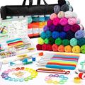 113 PCS Crochet Kit for Beginners Adults Kids, Crochet Kits Include Yarn, 73PCS Crochet Accessories Set Including Ergonomic Hooks, Knitting Needles & More Ideal Beginner Kit