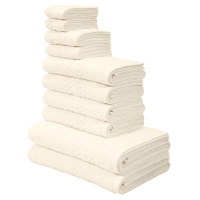 Handtuch Set MY HOME "Regona, als 10 tlg Set und Serie, Premium Handtücher, 500 gr/m²", beige (creme), 10 tlg., Frottier, Frottier, Obermaterial: 100% Baumwolle, Handtuch-Sets, Duschtücher, Handtücher, Gästetücher, Seiftücher, 100% Baumwolle Image